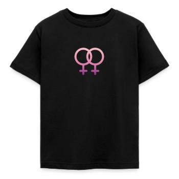 Lesbian Symbols Double Female Sign - T-shirt Enfant - noir - Devant - AI Model Kid Female (0cm)