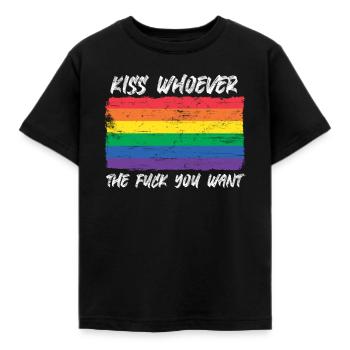 Kiss Whoever You Want Pride LGBT - T-shirt Enfant - noir - Devant - AI Model Kid Female (0cm)