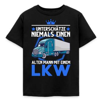 LKW-Fahrer Alter Mann Lastwagen Spedition LKW - Kinder T-Shirt - Schwarz - Vorne - AI Model Kid Female (0cm)