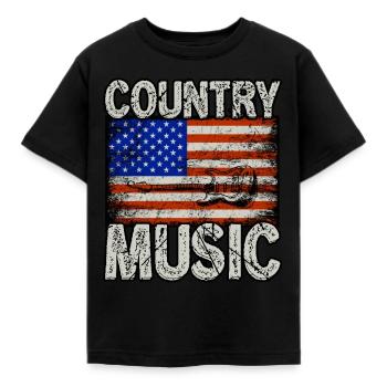 Country Musique Amérique Drapeau - T-shirt Enfant - noir - Devant - AI Model Kid Female (0cm)
