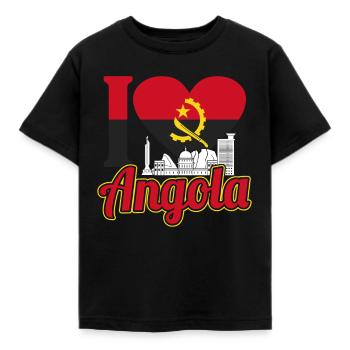 Angola - Kinder T-Shirt - Schwarz - Vorne - AI Model Kid Female (0cm)