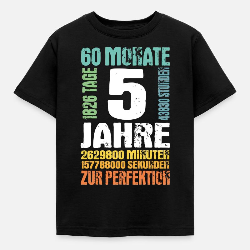 5. Geburtstag Jungen Mädchen 5 Jahre Geschenk - Kinder T-Shirt - Schwarz