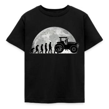 Mécanicien de machines agricoles Evolution Lune Tracteur - T-shirt Enfant - noir - Devant - AI Model Kid Female (0cm)