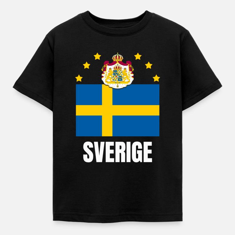 Drapeau de la Suède Drapeau National Orgueil - T-shirt Enfant - noir