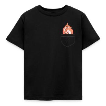 Fuchs in Tasche - Fuchs-Fan-Art Fuchsliebhaber - - Kinder T-Shirt - Schwarz - Vorne - AI Model Kid Female (0cm)