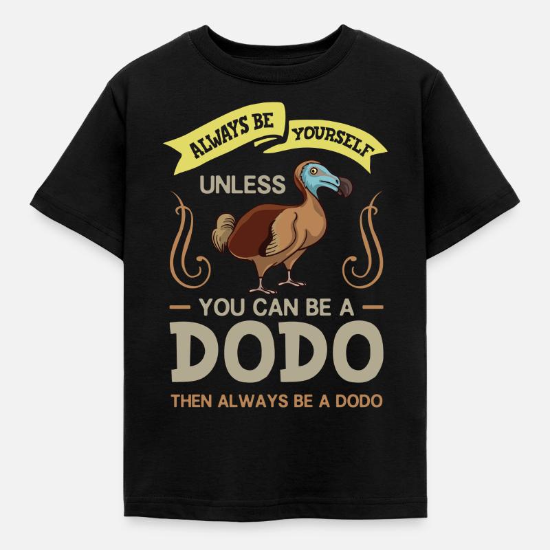 Dodo Oiseau Dronte Dudu Squelette Madagascar - T-shirt Enfant - noir