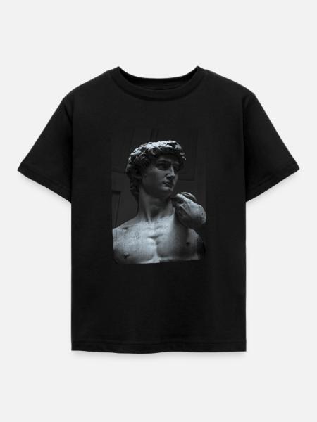 David by Michelangelo art sculpture - Kids' T-Shirt - black