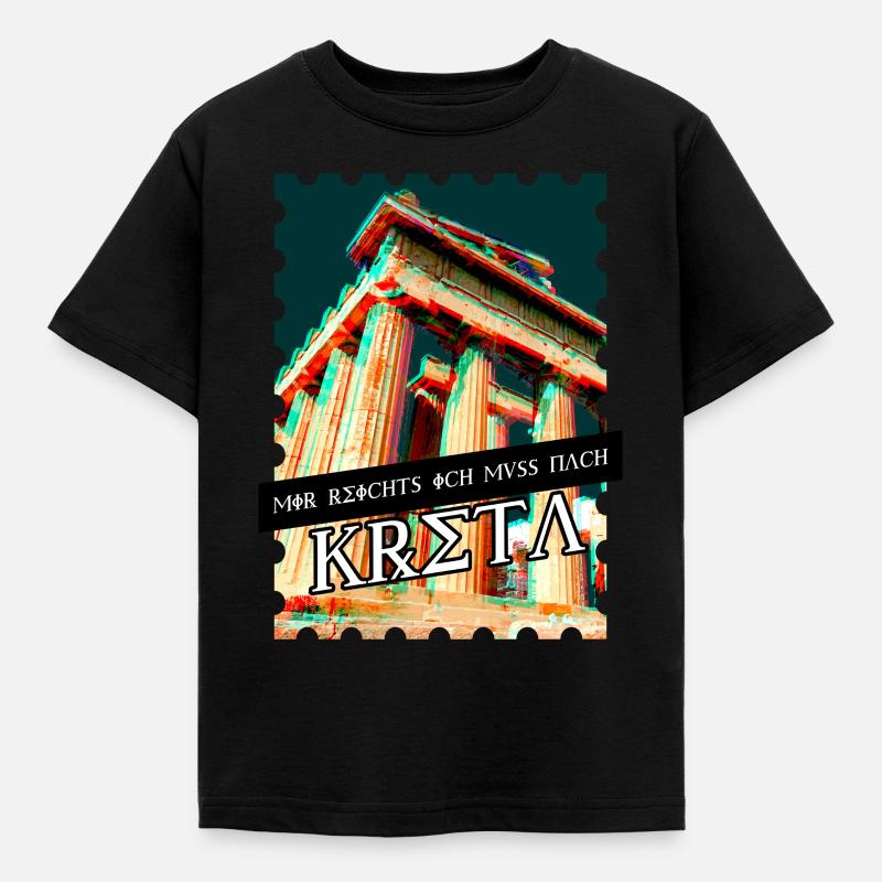 Kreta Urlaubsgeschenke - Kinder T-Shirt - Schwarz