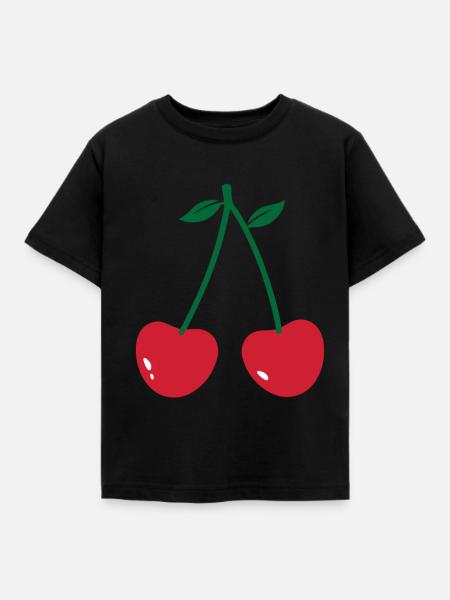 Kirsche - Kinder T-Shirt - Schwarz