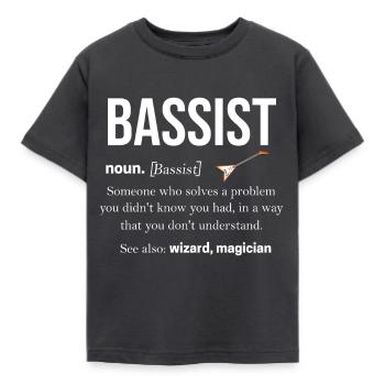 Bassist Guitarist Basser Double Bass Gift Bass - Kids' T-Shirt - dark grey - Front - AI Model Kid Female (0cm)