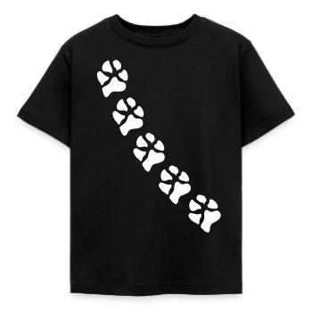Pfotenabdrücke Hundepfote Pfoten Hund Hunde - Kinder T-Shirt - Schwarz - Vorne - AI Model Kid Female (0cm)