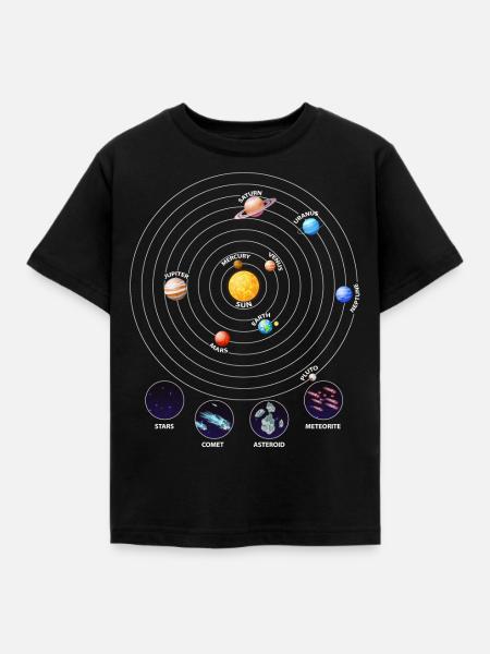 Sonnensystem, Planeten, Universum, Astrologie - Kinder T-Shirt - Schwarz