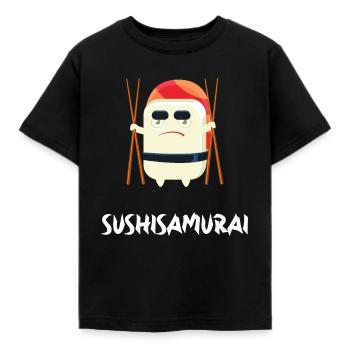 Sushisamurai essen japan sushi japanisch asia - Kinder T-Shirt - Schwarz - Vorne - AI Model Kid Female (0cm)