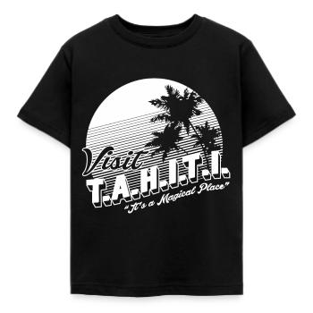 Tahiti. C’est un bouclier de lieu magique - T-shirt Enfant - noir - Devant - AI Model Kid Female (0cm)