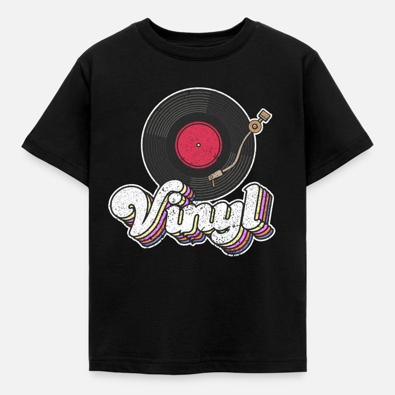 Vinyle Record Turntable Player Lover Cute - T-shirt Enfant - noir