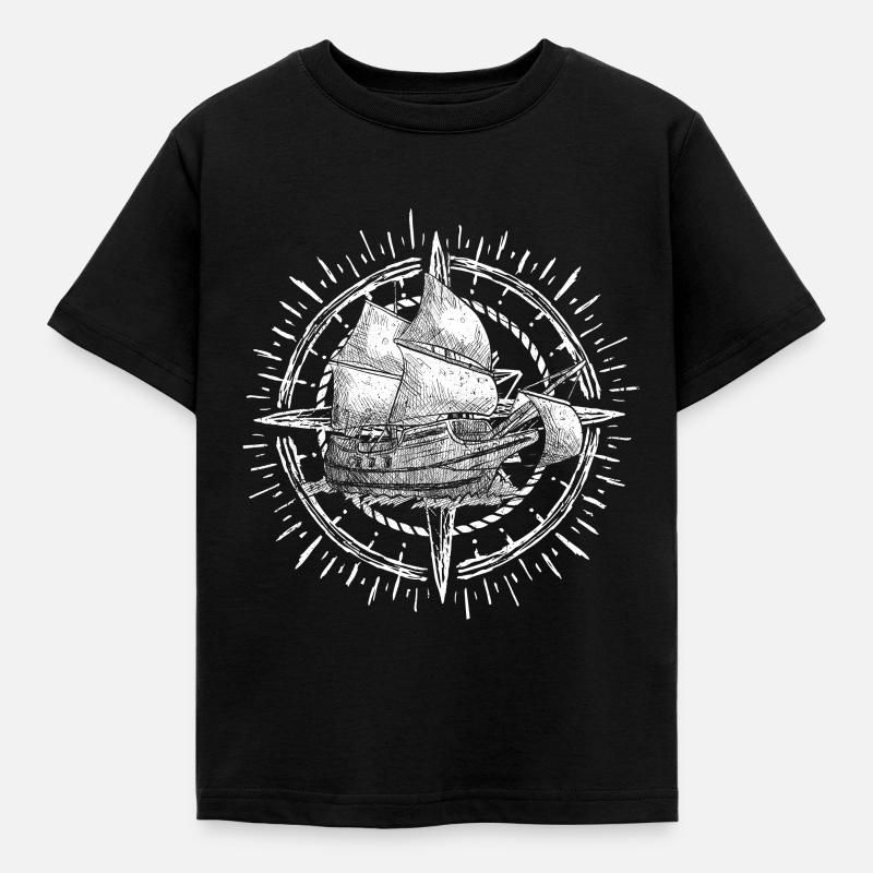 Barca catamarano a vela tshirt a vela per regata - Maglietta per bambini - nero