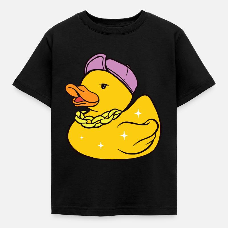 Gangster bath duck, small bandit, cool robber. - Kids' T-Shirt - black