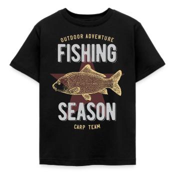 Karpfen Carp angeln - Kinder T-Shirt - Schwarz - Vorne - AI Model Kid Female (0cm)