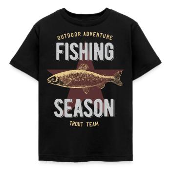 Trout fishing - Kids' T-Shirt - black - Front - AI Model Kid Female (0cm)
