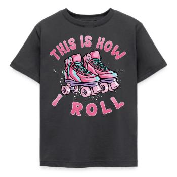 Roller Patinage, patin à roulettes, filles, enfants - T-shirt Enfant - charbon - Devant - AI Model Kid Female (0cm)