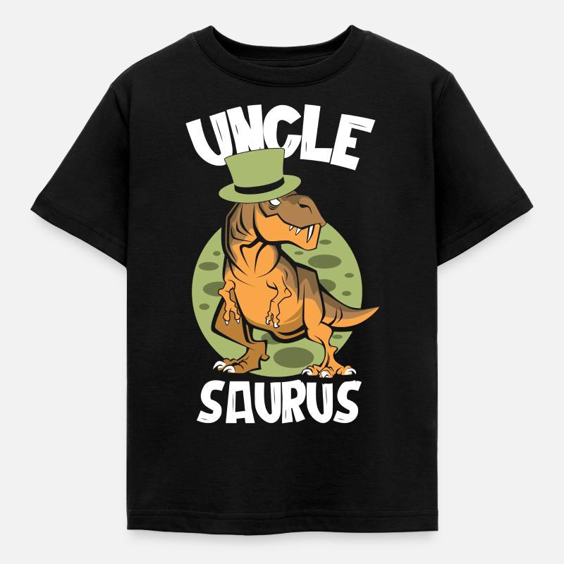 Uncle Saurus, Uncle Gift, Dinosaur - Kids' T-Shirt - black