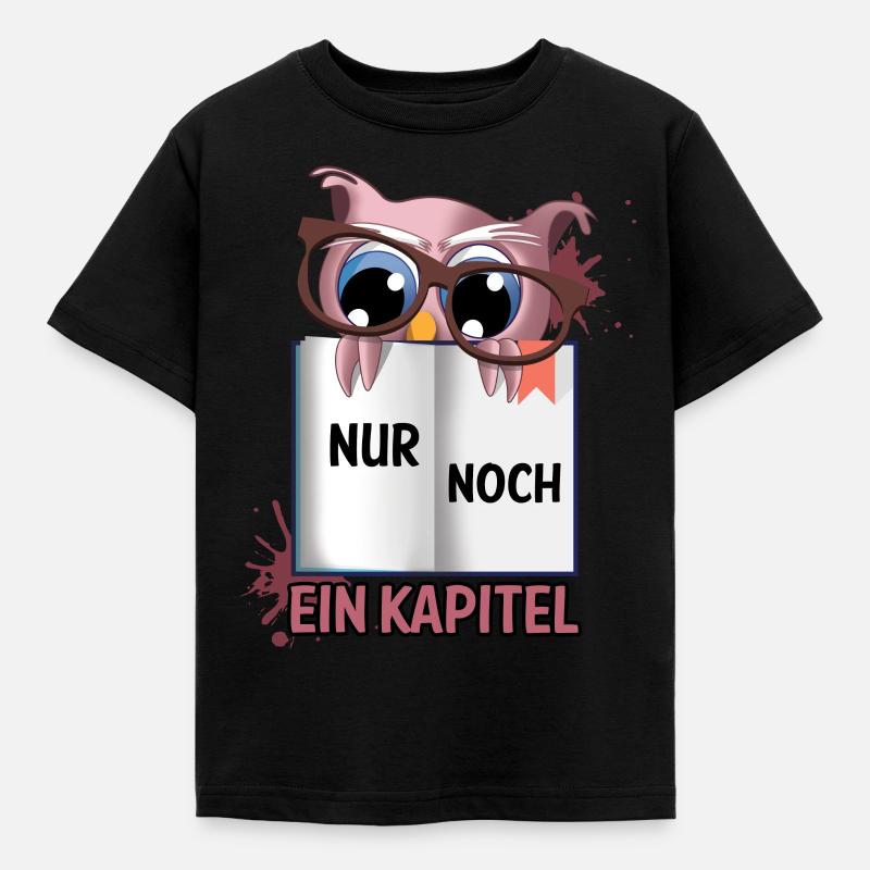 Bücher Eule - Kinder T-Shirt - Schwarz