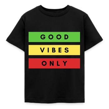 Good Vibes only rasta dancehall jamaika chillen - Kinder T-Shirt - Schwarz - Vorne - AI Model Kid Female (0cm)