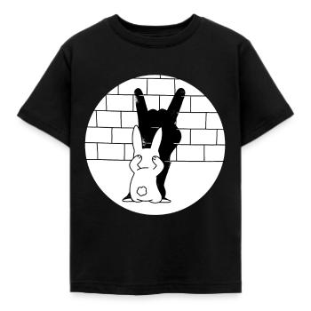 Lapin drôle d’ombre - T-shirt Enfant - noir - Devant - AI Model Kid Female (0cm)
