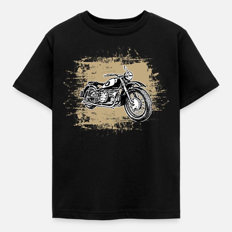 Mofa moped team Ural Ostalgie GDR mofa DDR mope - Kids' T-Shirt - black