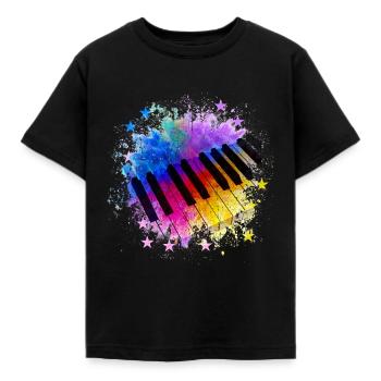 Piano Piano Piano Cadeau Musique Synthétiseur - T-shirt Enfant - noir - Devant - AI Model Kid Female (0cm)