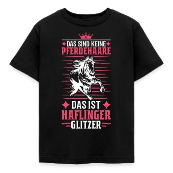 Haflinger Glitzer Pferd Reiterin Pferdemädchen - Kinder T-Shirt - Schwarz - Vorne - AI Model Kid Female (0cm)