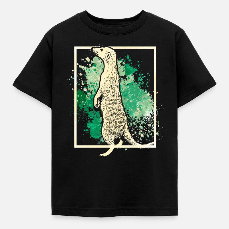 Erdmännchen - Kinder T-Shirt - Schwarz