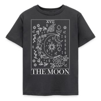 Tarot-Karte Crescent Moon Black & White - Kinder T-Shirt - Dunkelgrau - Vorne - AI Model Kid Female (0cm)