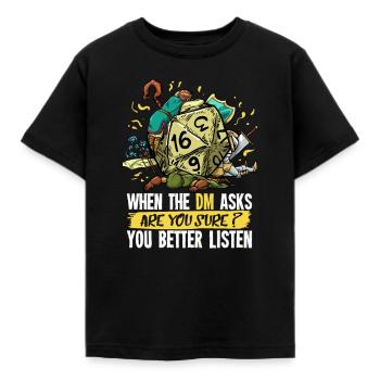 D20 Rollenspiel Geschenk für einen Dungeon - Kinder T-Shirt - Schwarz - Vorne - AI Model Kid Female (0cm)
