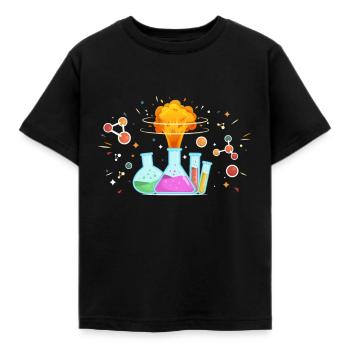 Chemie Geschenk Chemiker Wissenschaft Molekül Atom - Kinder T-Shirt - Schwarz - Vorne - AI Model Kid Female (0cm)