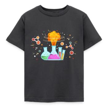 Chemie Geschenk Chemiker Wissenschaft Molekül Atom - Kinder T-Shirt - Dunkelgrau - Vorne - AI Model Kid Female (0cm)