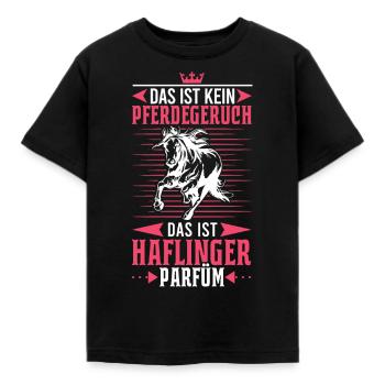 Haflinger Pferd Parfüm Reiterin Pferdemädchen - Kinder T-Shirt - Schwarz - Vorne - AI Model Kid Female (0cm)