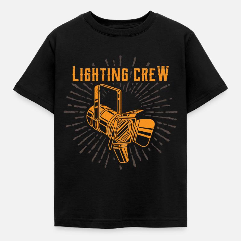 LIGHTING CREW RÉTRO Techniciens d’éclairage - T-shirt Enfant - noir