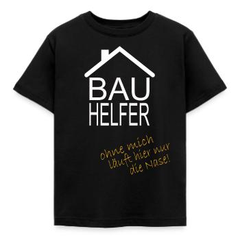Bauhelfer ohne mich läuft hier nur die Nase - Kinder T-Shirt - Schwarz - Vorne - AI Model Kid Female (0cm)