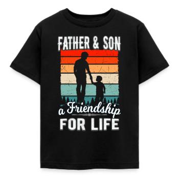 Vater & Sohn Freundschaft Familie Partnerlook - Kinder T-Shirt - Schwarz - Vorne - AI Model Kid Female (0cm)