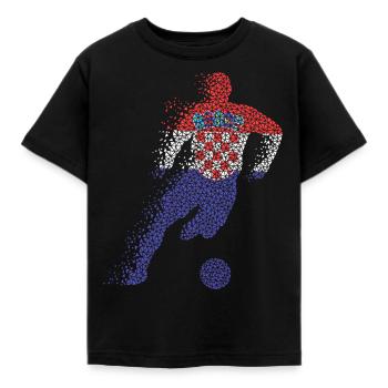 Croatia football jersey flag Hrvatska Vatreni - Kids' T-Shirt - black - Front - AI Model Kid Female (0cm)