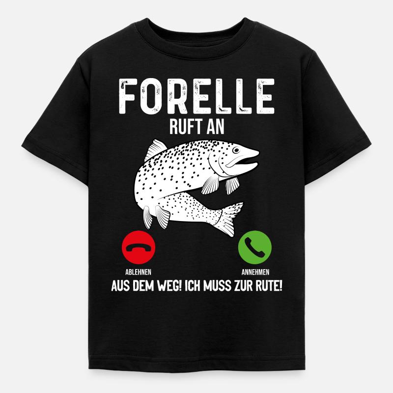 Forelle Angeln - Kinder T-Shirt - Schwarz