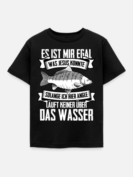 Angeln - Kinder T-Shirt - Schwarz
