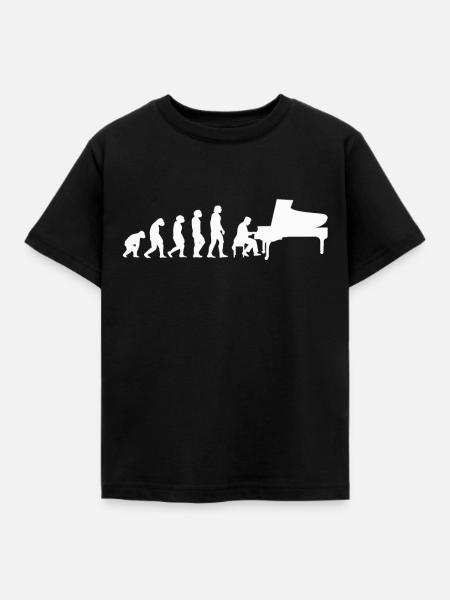 Piano Evolution Klavier Klavierspieler Pianist - Kinder T-Shirt - Schwarz