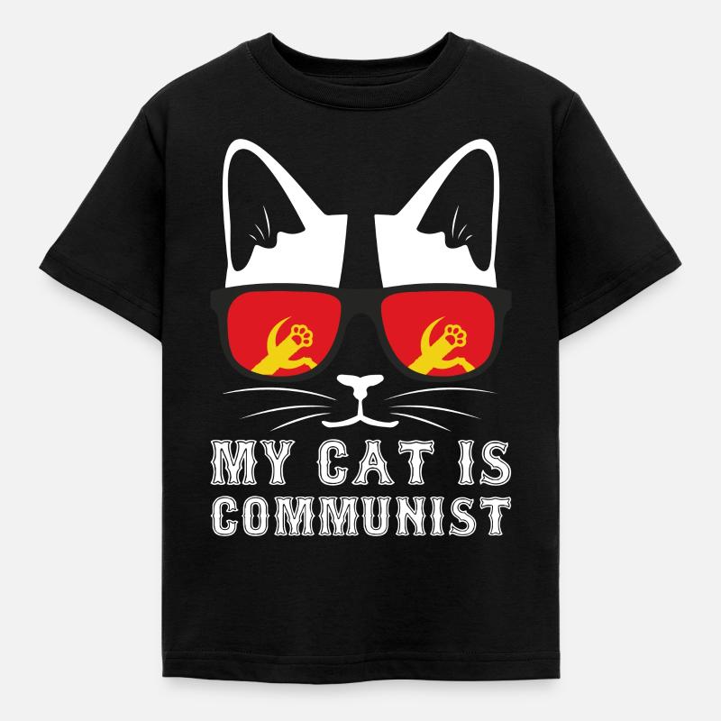 Mon chat est un communiste - T-shirt Enfant - noir