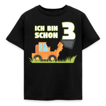 Geburtstag 3 Jahre Jungen Bagger - Kinder T-Shirt - Schwarz - Vorne - AI Model Kid Female (0cm)