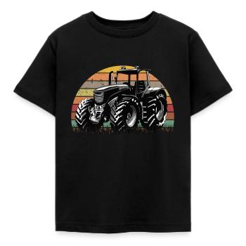 Traktor Vintage Traktorfahrer Landwirt Bauer - Kinder T-Shirt - Schwarz - Vorne - AI Model Kid Female (0cm)