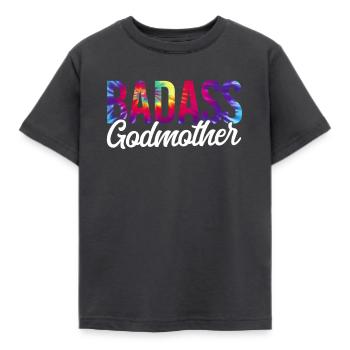 Badass Godmother Tie Dye - Kids' T-Shirt - dark grey - Front - AI Model Kid Female (0cm)