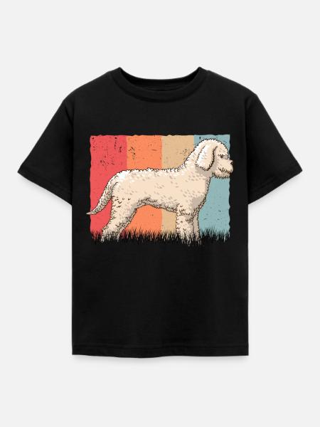 Lagotto Romagnolo Vintage Lagotti Retro Geschenk - Kinder T-Shirt - Schwarz
