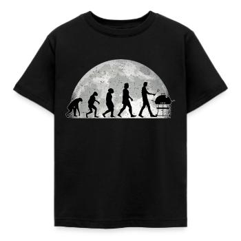 Grillen Evolution Mond Grillwurst Grill Grillen - Kinder T-Shirt - Schwarz - Vorne - AI Model Kid Female (0cm)
